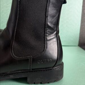 Guess Black Leather Ankle Boots